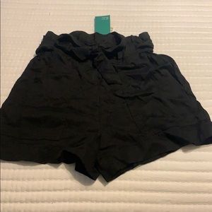 High Waisted Black Flow-y Shorts